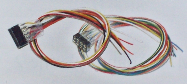 Kabelsatz mit 8pol. Buchse  DCC Kabelfarben 300mm