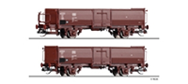 TT D DB Güterwagen-Set 4A Ep.IV zwei offene Güterwagen beladen mit Steinkohle, etc..........................................................................