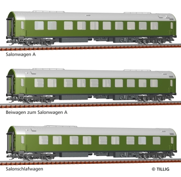 TT D DR Reisezugwagen-Set 3x 4A Ep.IV Salonwagenzug 2