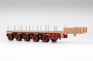 H0 D LKW Anhänger Ballast- Trailer Achsen 5, beige- rot, etc............