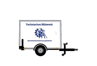 H0 D Anhänger Einachsanhänger 1a, technisches Hilfswerk, Einsatzstellen- Sicherungs- System, etc..................................................