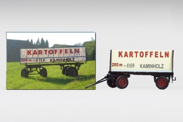 H0 D LKW Anhänger Schilderwagen,  2A,  Plakat Kartoffeln- Reklame, etc...........