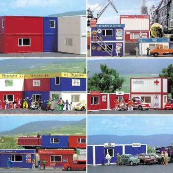 H0 Geländegestaltung BS Container- Set, rot, blau, weiß, 69x 30x 28mm, etc....