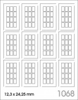 H0 Gebäudegestaltung BS Fenster- Set Industriefenster 12,3x 24,25mm Fenstermaß, etc...................................................