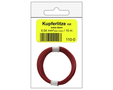 Modellbauartikel Kupferschaltdraht Litze 0,04mm², 5x1mm, 10m rot, etc.........................................................