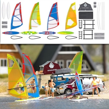 H0 Geländegestaltung BS Windsurfer-Set, Dachgepäckträger, Masten, Dachzelt, etc.......