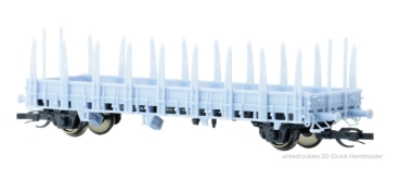 TT D DR Flachwagen mit Rungen, " Ulm ", 2A, Ep.III, etc..........................................