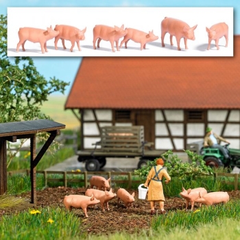 H0 Landwirtschaft Figuren-Schweine sechs, etc.............................................................................................................