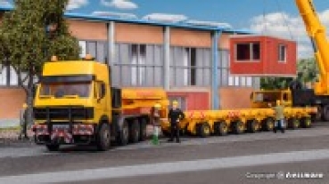 H0 LKW BS MB SK mit Scheuerle Plattformtieflader, L=26x 3,5x 4,5cm, etc.....................................................