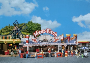 H0 Geländegestaltung BS Kirmes Kirmesbude Meer Fisch, Ep.V, 126x 60x 75mm, etc...................................................................