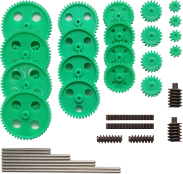 elektro Zahnradsortiment  Bohrung 3mm  je 4 Räder 2 Schnecke 2 Zahnstang, etc..........................................................................................................