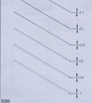 Ausstattung BS MS KS Messingdraht, halb- hart- gerade- gerichtet-   0,4mm- St.10x