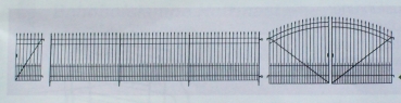 N Eu Geländegestaltung BS MS Fabrikzaun mit 2x Tore 50cm