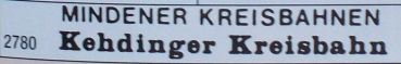 0 Bahnausstattung D PRI BS Beschriftungssatz Kehdinger Kreisbahn, Mindener Kreisbahn