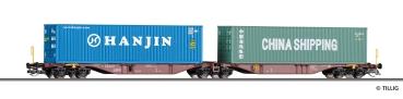 TT B SNCB Containertragwagen 8A Ep.V beladen mit zwei Containern, etc........................................................................