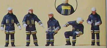 H0 Figur Feuerwehrmänner in Einsatzkleidung
