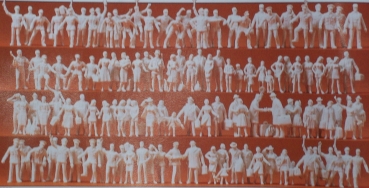 H0 Figur Bahnpersonal und Reisende 120x unbemalt etc................................................................................................
