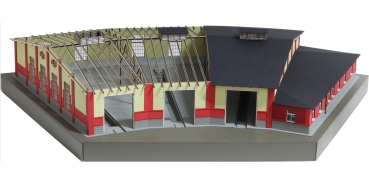 H0 Bahngebäude BS Ringlokschuppen Turnov, 15°, Ep.III- VI, 3ständig, etc....................................................