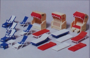 H0 Ausschmückung BS Liegestühle Strandkörbe Liegen, etc..............................................................................................................................