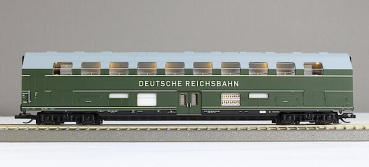 TT D DGR Doppelstock- Büfettwagen Nr.158- 002, 4A, Ep.III, Funktionsdecoder, Beleuchtung,  grün,