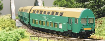 TT D DR Doppelstockgliederzug 4teilig, 4A, Ep.III , grün,