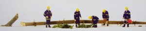 H0 Figur D DB THW Helfer bei Aufräumarbeiten