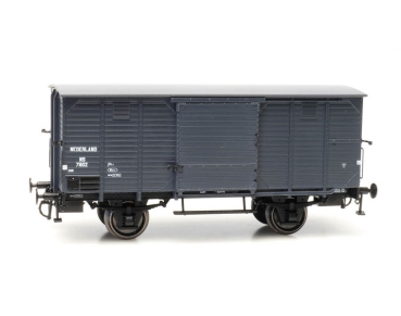 H0 NL NS Güterwagen, ged., CHD 4M, 7802, L= 97mm, 2A, Ep.II- III, ohne Bremse, grau, etc.................................................