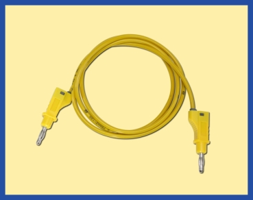 elektro Messkabel Zubehör Meßleitung 1m, Bananenstecker mit Lamellenkontakt 4mm, 0,75mm², stapelbar. 12A,  gelb, etc...............................................................................