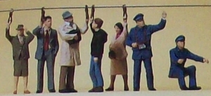 H0 Figur Straßenbahnpersonal Fahrgäste