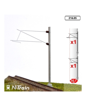 N F SNCF Oberleitung Profil Masten H, St.2x, 25KV- L1, etc.................................