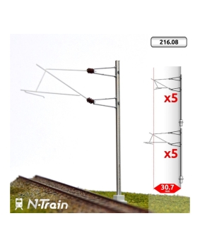 N F SNCF Oberleitung Profil Masten H, St.10x, 25KV L2, etc...................