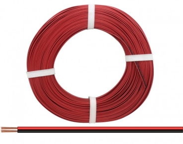 Litze  Zwillingslitze 2x 0,14mm² Ring 25m, rot/ schwarz, etc...............................................................................