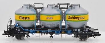 H0 D DR Güterwagen Silowagen Uc- y, Transport von Plaste aus Schkopau, mit Bremserbühne, 2A, Ep.4, etc.........