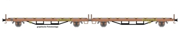 H0 D DB Güterwagen Fährbootwagen Laas- Einheit Doppeleinheit TRANSWAGGON, einfarbig, unbeladen mit Halter für Radfahrzeuge, 2A, etc................