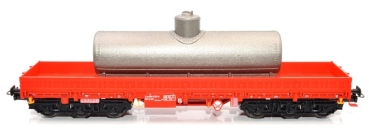 H0 D DB Schwerlastwagen Samms- u 454, 6A, beladen, mit silbernem Altölsammelkessel, rot- rot- schwarz, etc................