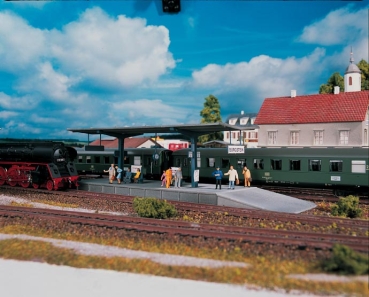 H0 Bahngebäude  Bahnsteig Burgstein 263x 77x 67mm