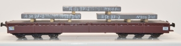 H0 D DR Schwerlastwagen Samms 4860, Set 3teilig, 6A, beladen, Stahlbrammen Transportzug, VEB Qualitäts- und Edelstahl Kombinat Stahl und Walzwerk Brandenburg, braun einfarbig, braun schwarz- braun, braun schwarz- schwarz, , etc..................