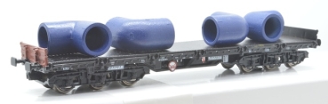 H0 D DB Schwerlastwagen Salmms 454, 6A, beladen mit Fittings, braune Stirnwände, einfarbig, schwarz, etc...............