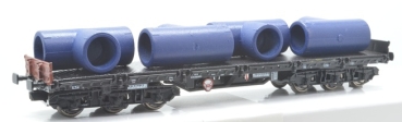 H0 D DB Schwerlastwagen Salmms 454, 6A, beladen mit T Stücken, braunen Stirnwände, einfarbig, schwarz, etc...............