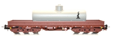 H0 D DR Schwerlastwagen Samms- u 4860, 6A, beladen, mit steingrauem Altölsammelkessel, VEB Leuna Werke, etc................