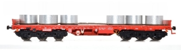 H0 D DB Schwerlastwagen Samms, 454, 6A, beladen mit Coils, verkehrsrot- verkehrsrot- schwarz, etc...............