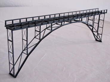 H0 HN 32 Hochbogenbrücke 32cm, eingleisig, grau