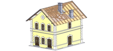 H0 Bahngebäude BS Bahnhof Stanica Halic´, 107x 136x 127mm, etc....................................