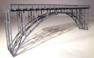 H0 HN 32- 2 Hochbogenbrücke 32cn, 2gleisig, grau