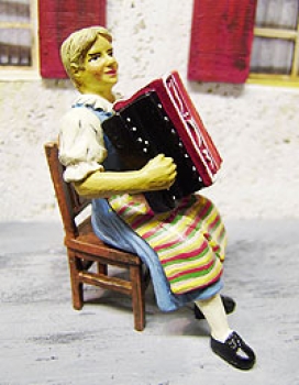 1 22 CH Figur Schweizerin mit Örgeli, etc....................................