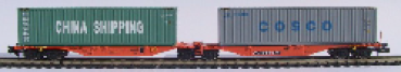 N Containertragwagen Set 2x bel. Wascosa orange China Shipping C
