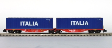 N D DB Containertragwagen Set 2x bel. Ep.V Container ITALIA