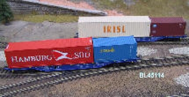 H0 DLC Containertragwagen blau