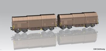 H0 A ÖBB Teleskophaubenwagen Set 2x, 4A, Ep.IV, R= 358mm, etc...................................................................