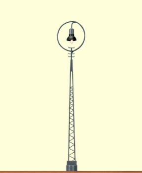 H0 Leuchte LED Gittermastleuchte mit Ring, Stecksockel, H= 125mm,  Gleichspannung 12- 16V, Brawa Gleichrichter 2185,